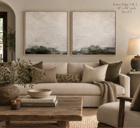 Forest Edge 1 & 2 Framed Art Set - Wendover Art Group Inspired Large Canvas Art set of 2 with wooden frame
