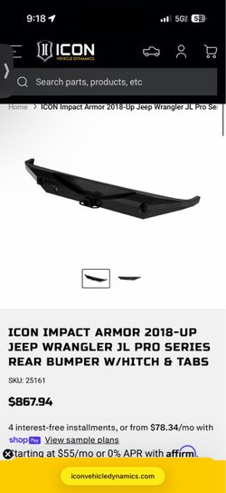 2018 up jeep wrangler jl bumper new