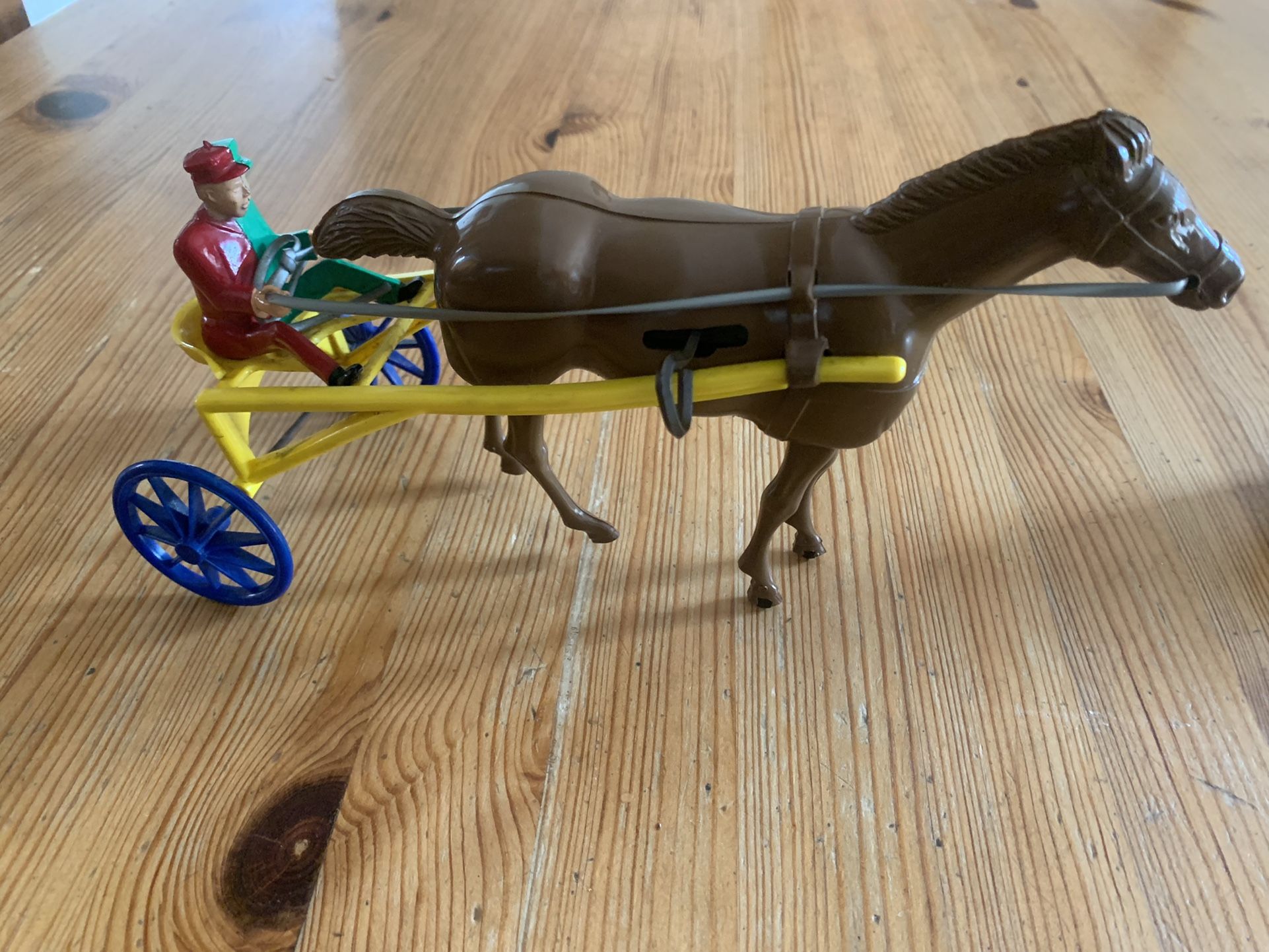 Vintage Toy Wind Up Harness Racer And Horse