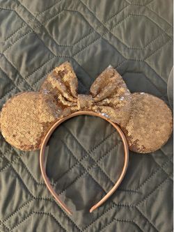 Rose gold glitter Minnie ears