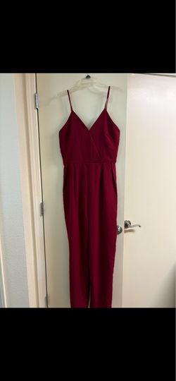 Burgundy Spaghetti Strap Jumpsuit