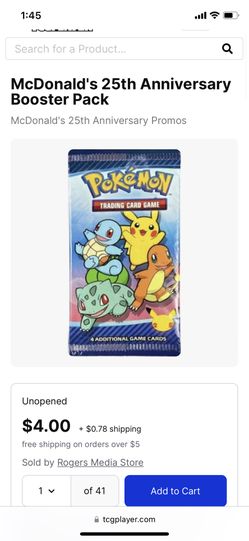 Pokémon McDonalds Celebrations Packs $3 Each