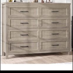 We Have Delivery Jocoevol Farmhouse Dresser 6 Drawer Dresser for Bedroom, Large Wooden Dressers Double Grey Dresser with Deep Drawers Dressers 