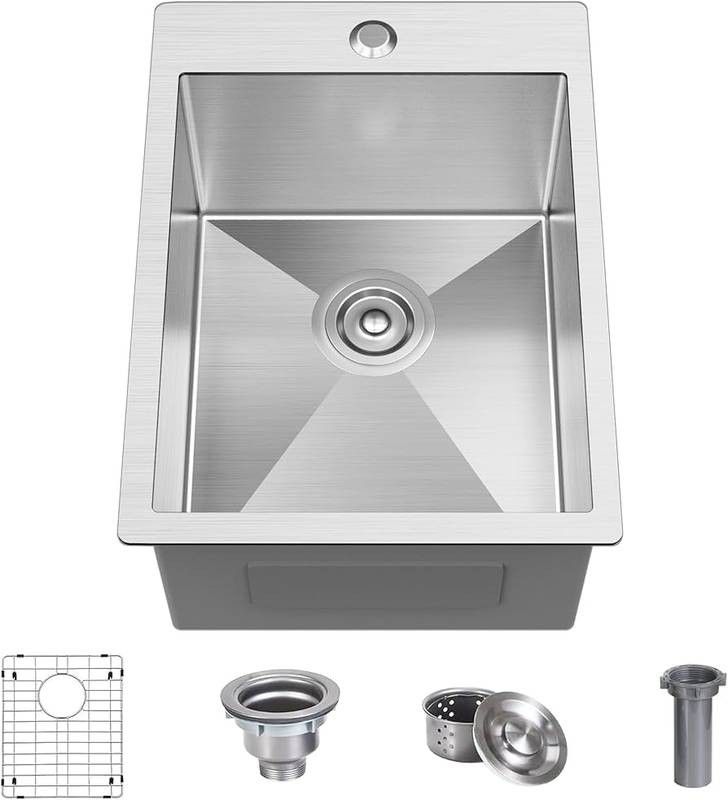 Kitchen / Bar Sink 15x20 Stainless Steel • New