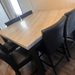 6 Chair Real Marble Table 