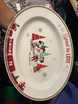 Disney Mickey Mouse Christmas Oval Serving Platter