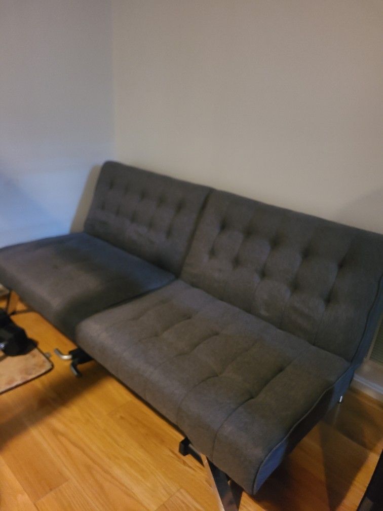 DHP Emily Futon, Grey Linen, 72in L, Great Condition