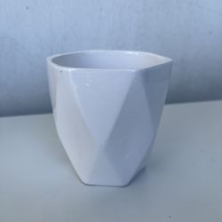 Small White Ceramic Plant Pot (4-1/4” x 3-1/4”)