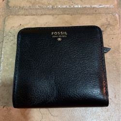 Fossil Black Leather Bi-Fold Wallet