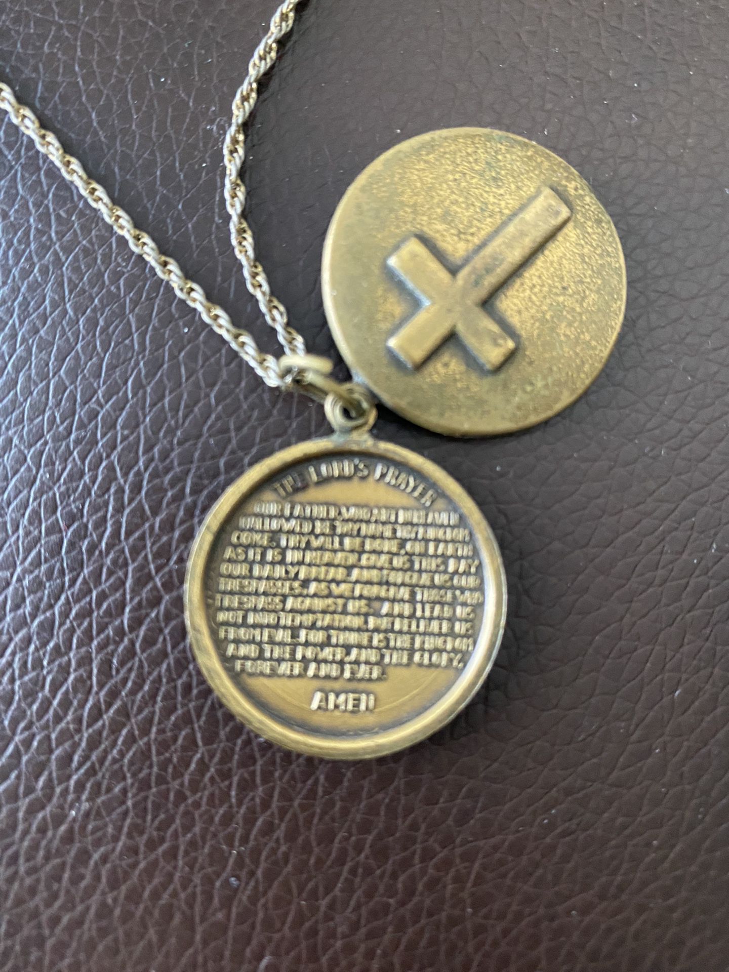 Cross, Lord’s Prayer Locket Necklace