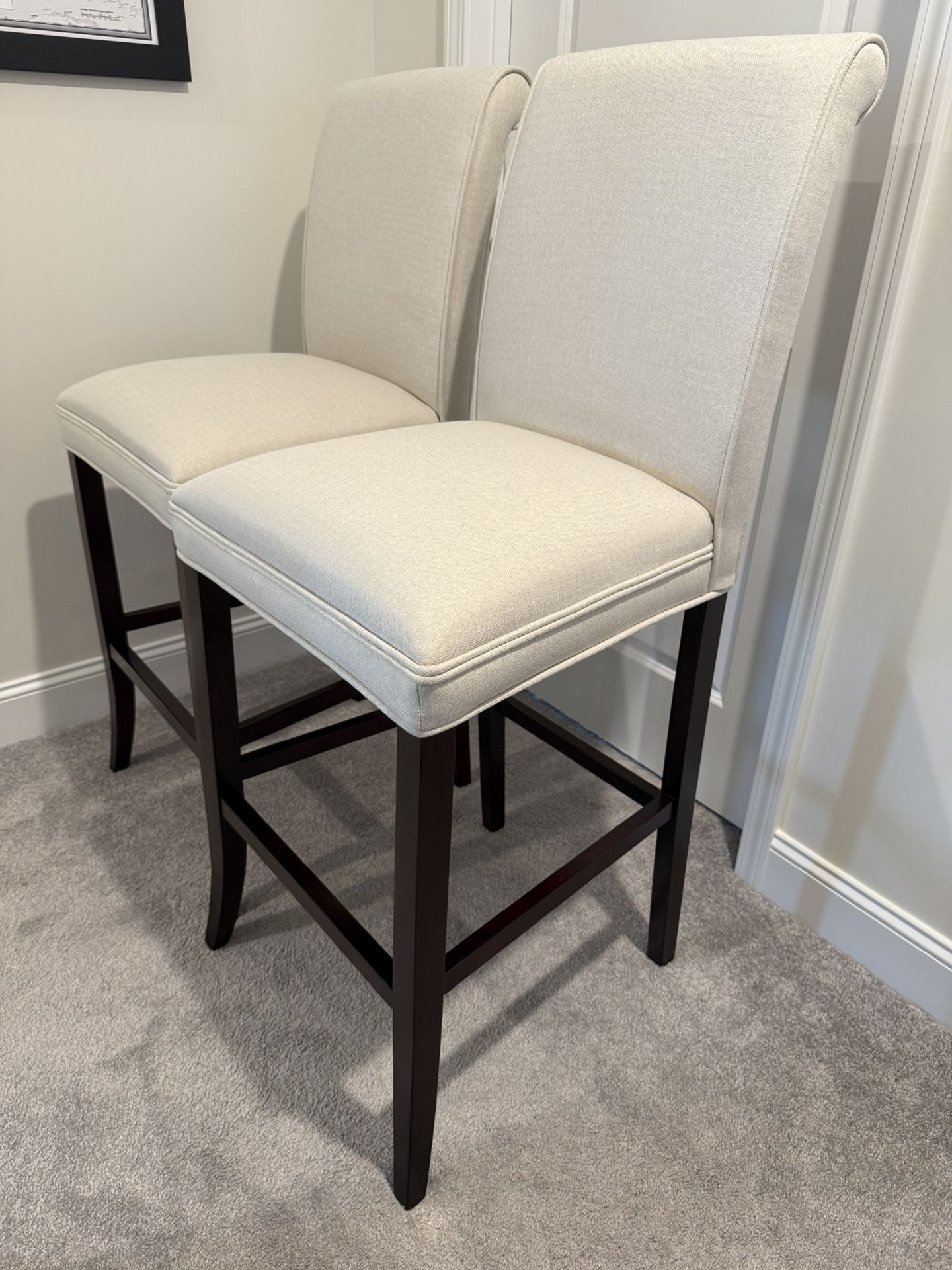 (2) High Top Tufted Chairs