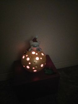 Holiday globes with gift box