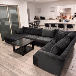 Living Spaces Couch Sofa Chaise Sectional
