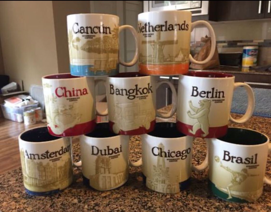 7 Starbucks Coffee Collector Series Mugs