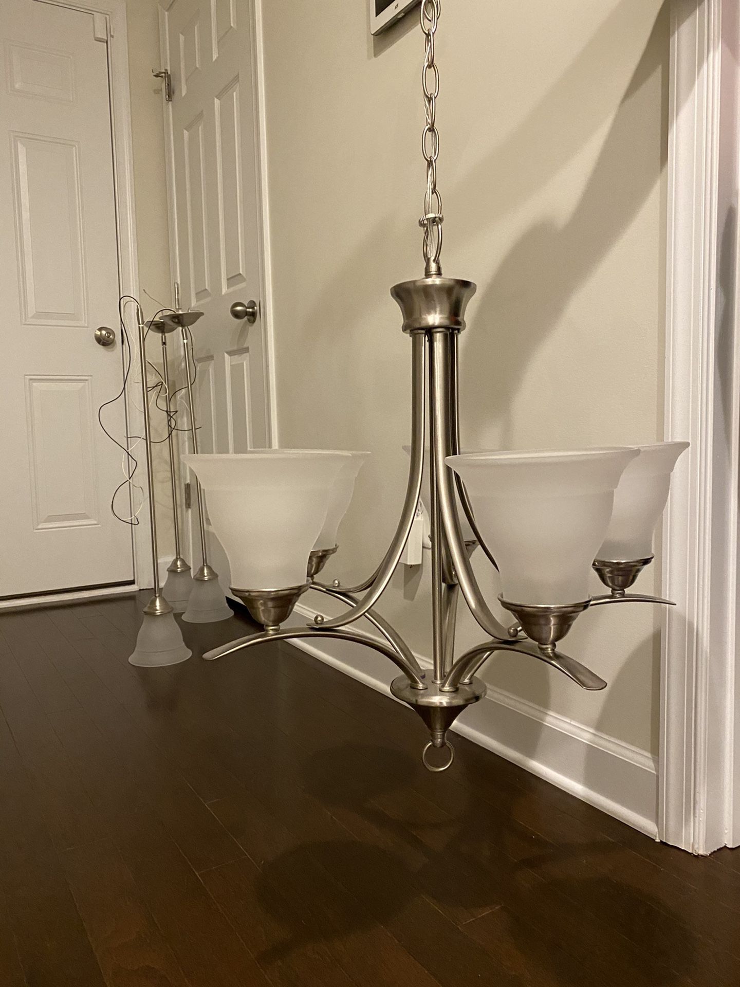 Brushed nickel 5-light chandelier