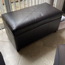 Leather ottoman
