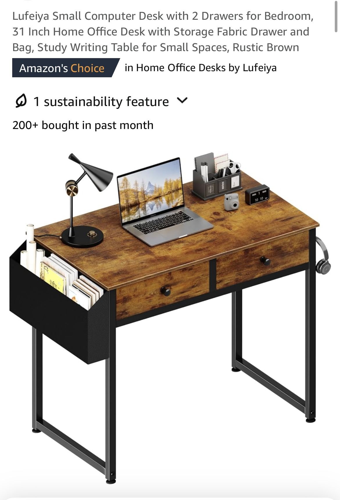 Small Wooden Desk With organization