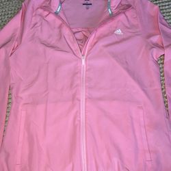 Adidas Women Windbreaker Pink Jacket