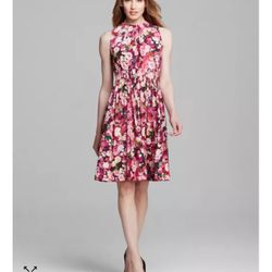 Kate Spade Rose Print Tie Back Dress Size 2
