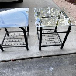 Glass And Black Metal Tables 