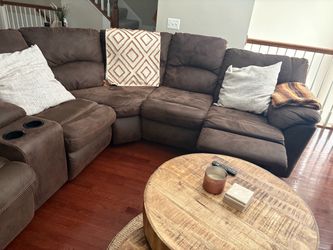 Brown Microfiber Reclining Sectional Sofa