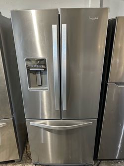 Whirlpool stainless steel 30”w x 67”t French door refrigerator