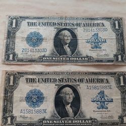 (2) 1923 ONE DOLLAR SILVER CERTIFICATES