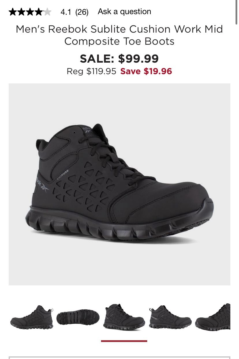 10.5 Reebok Men’s Work boots