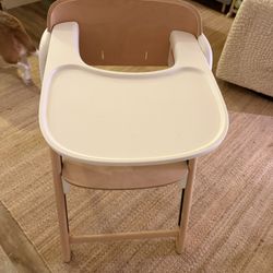 Momcozy DinerPal Wooden High Chair for Babies, Toddlers & Adults Up to 308 Lbs, Convertible Baby Highchair with Food-Grade Tray, Dishwasher-Safe, Adju