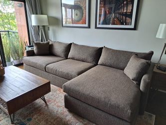 Lounge Deep 2-Piece Sectional Sofa with Chaise Lounge, 125" wide