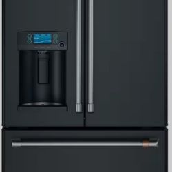 GE Cafe Appliances Smart French Door Refrigerator With Hot Water Dispenser Black Brand New 