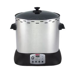 Nesco 23.5-Quarts Chrome Programmable Steel Round Roaster Oven with Glass Lid