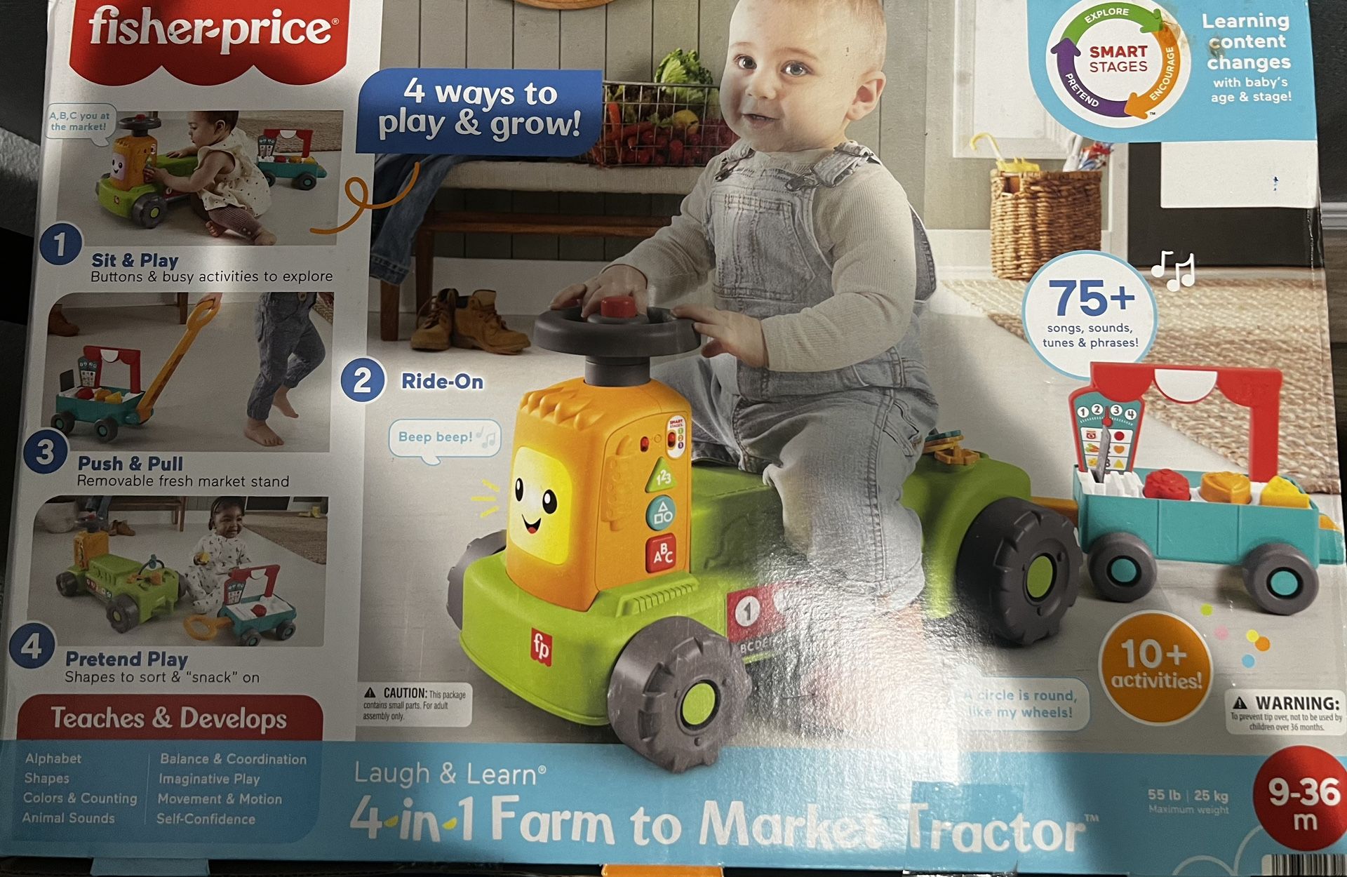 Fisher Price -4 In 1 Farm To Market Tractor