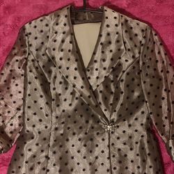 Brown and Black Skirt Suit Set