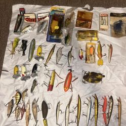 Vintage Fishing Lure Heddon Rapala Fred Arbogas Jitterbug Much More