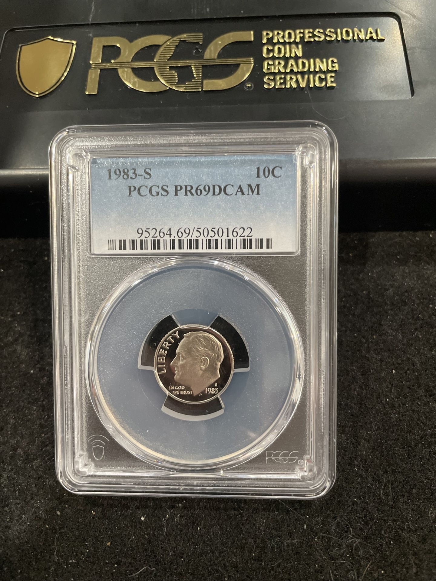 1983 S Gem Proof Roosevelt Dime Graded At PR69 With A Deep Cameo Q-12