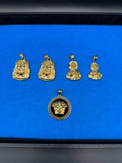 (14k gold filled) pendants Jesus, San Judas , Versace