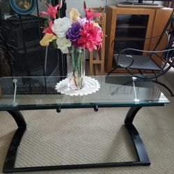 Elegant Tempered Glass TV Stand New was Display For Staging House For Sale