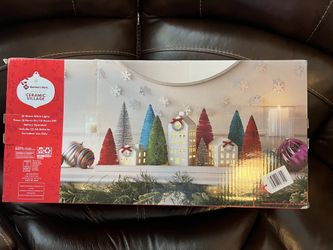 New In Box Set Of Ceramic Village