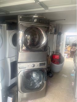Lg and Kenmore XL capacity  Stackable or side by side  Washer and gas dryer  Excellent working condition  Heavy duty  W29 D33 H82 stacked  Washer 5.1 