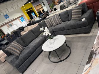 Dark Gray Fabric Sectional Sofa ✨ Easy Financing available ✨ No credit needed