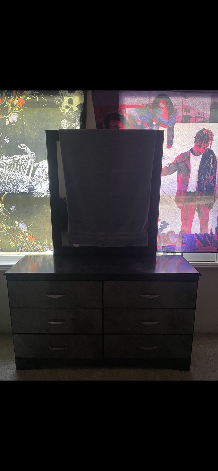 Black And Gray Dresser, Chest, & Nightstand Set