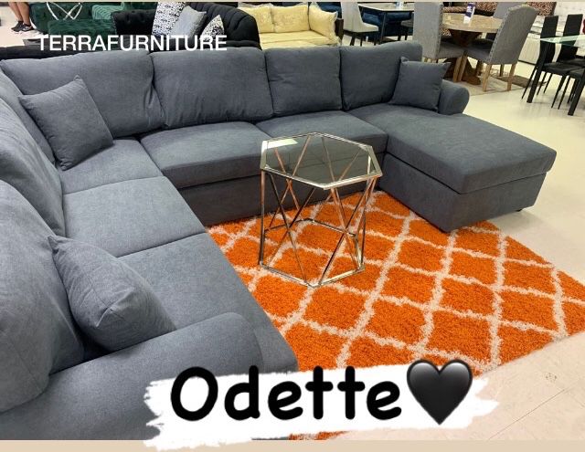 💛Cosmic Grey Oversize Sectional 🖤54$ Down Payment 👍🏻No needed Credit Check 🚛🚚by Odette