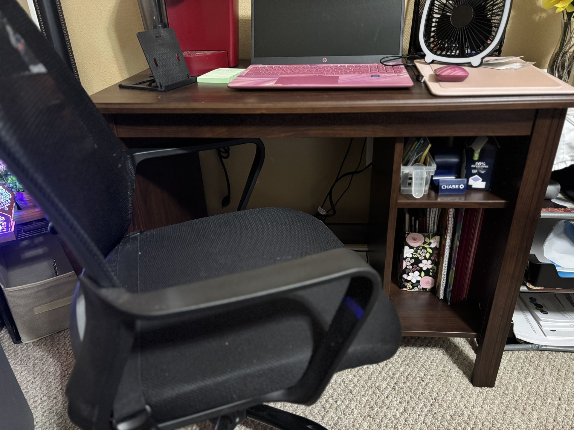 Small Computer Desk with Chair