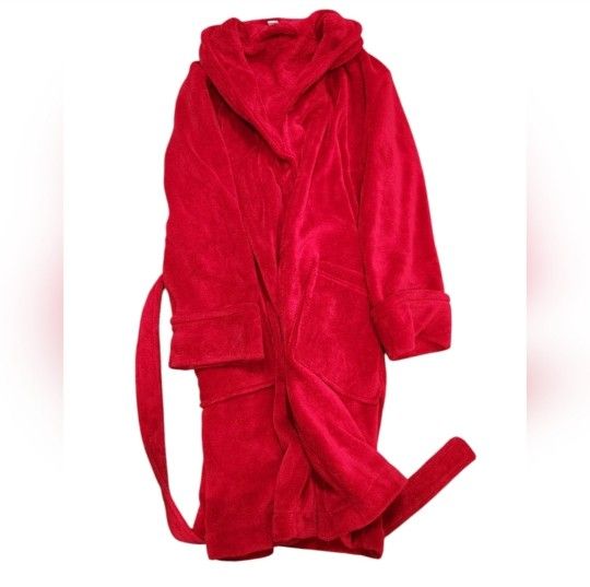 Vintage Charter Club Intimates Size Medium Red Fleece Plush Robe