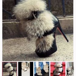 Red Bottom Ankle Fur Boots