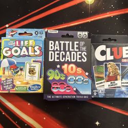 The Game Of Life Goals, Battle Of The Decades, & Clue Card Game 
