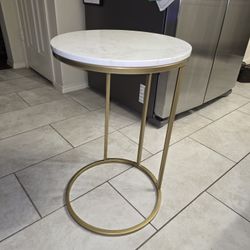 Modern Gold & Marble Accent Table / Side Table