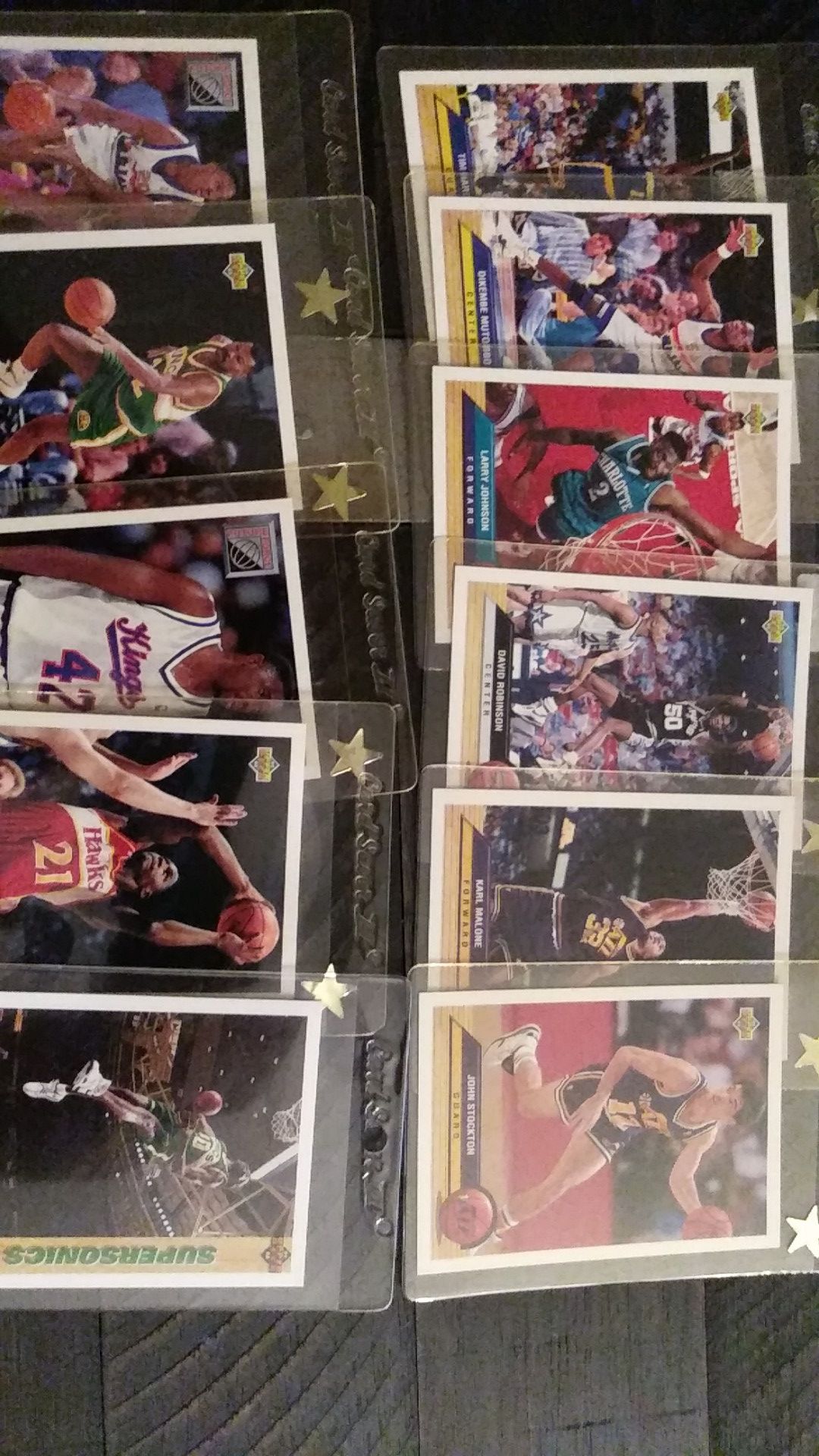 Basketball cards in 9 page sleeves