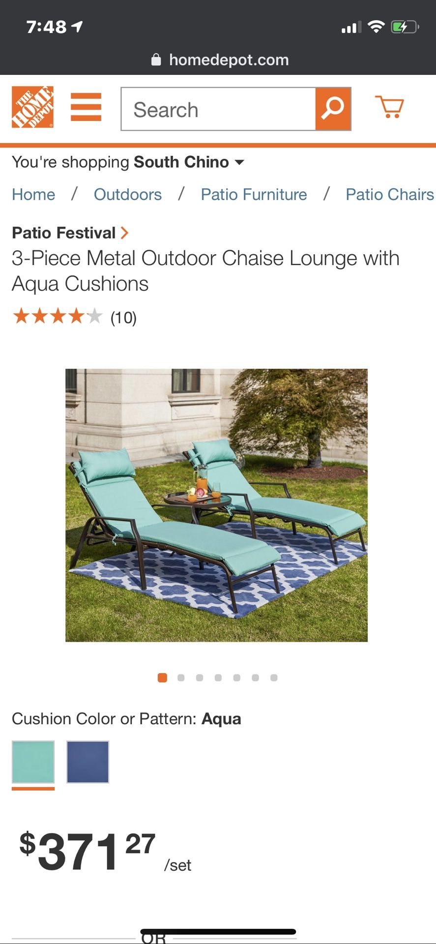 3 piece Lounger patio Set